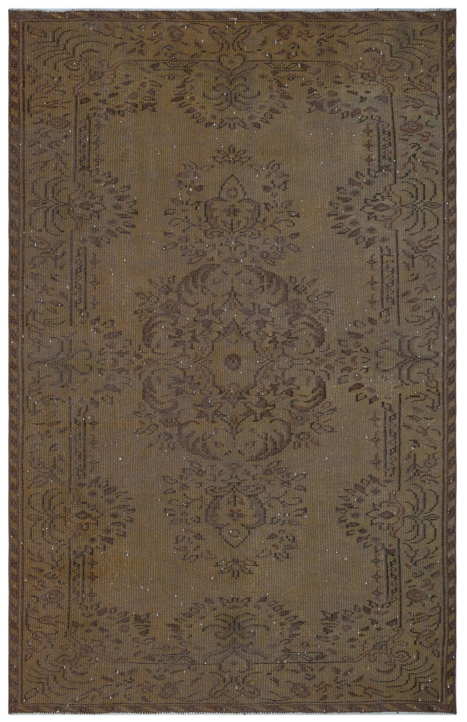 Atina Kahverengi Eskitme Yün El Dokuma Halısı 168 x 258 Apex Unique