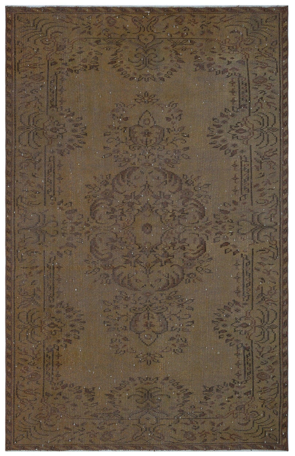 Bej Gri Anadolu Eskitme Çiçekli Yün Halı 168x258 - Özel Seri