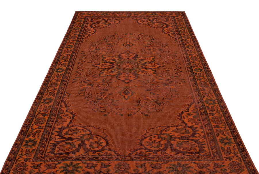 Turuncu Bohem Eskitme Yün Halı 162x257