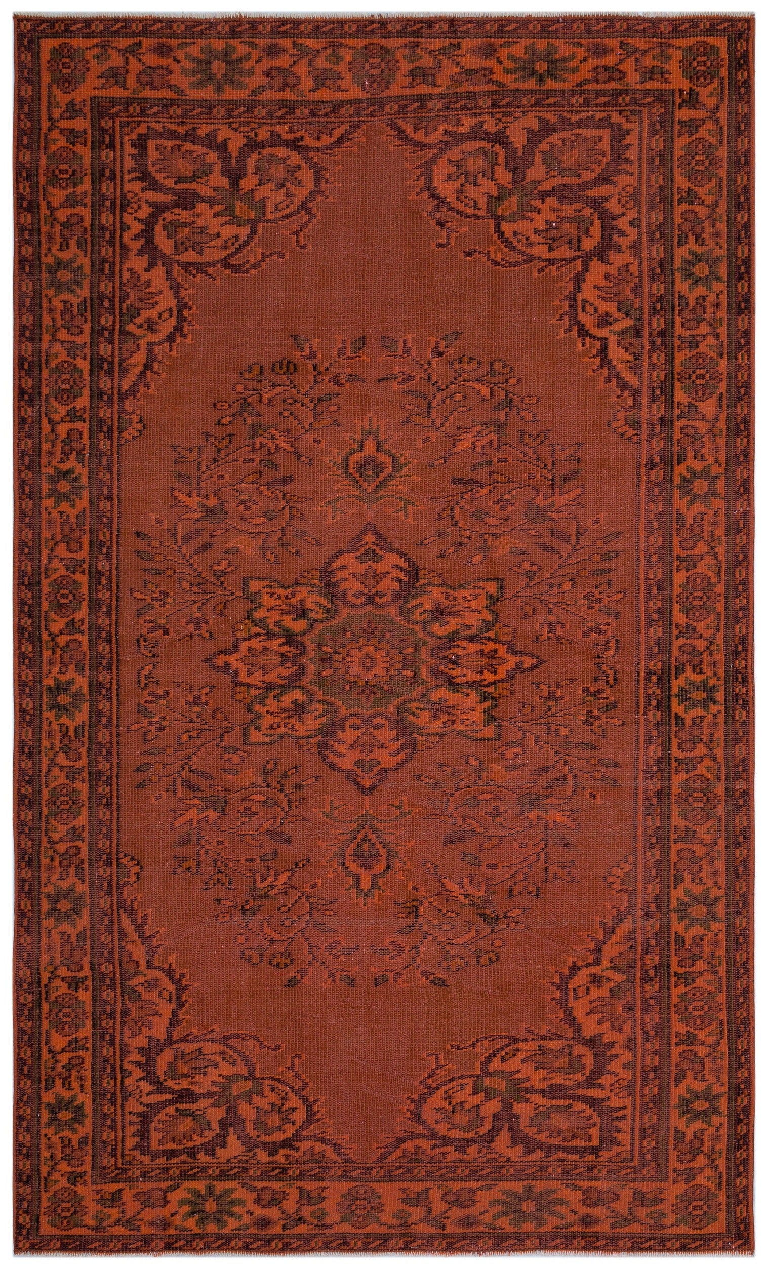 Atina Turuncu Eskitme Yün El Dokuma Halısı 162 x 257 Apex Unique