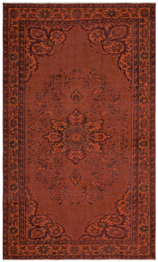 Turuncu Bohem Eskitme Yün Halı 162x257