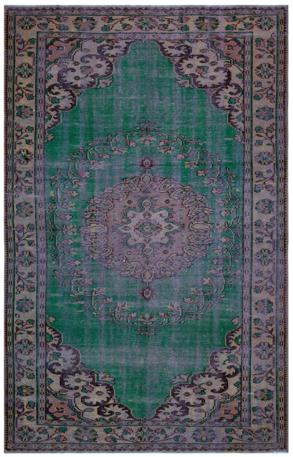 Yeşil Anadolu Klasik Madalyonlu Yün Halı 185x286 - Özel Seri