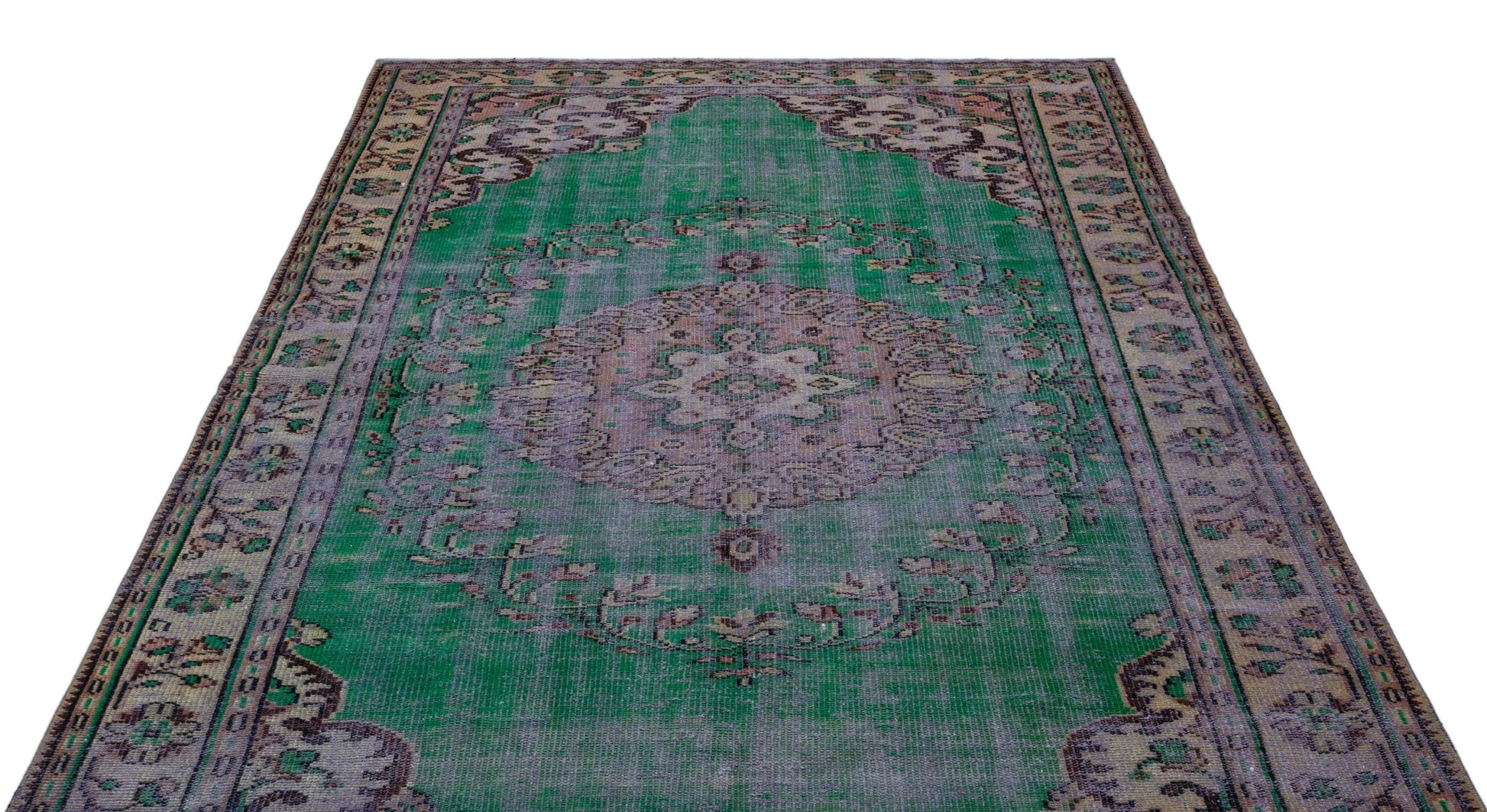 Yeşil Anadolu Klasik Madalyonlu Yün Halı 185x286 - Özel Seri