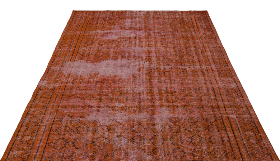 Turuncu Bohem Eskitme Yün Halı 183x270