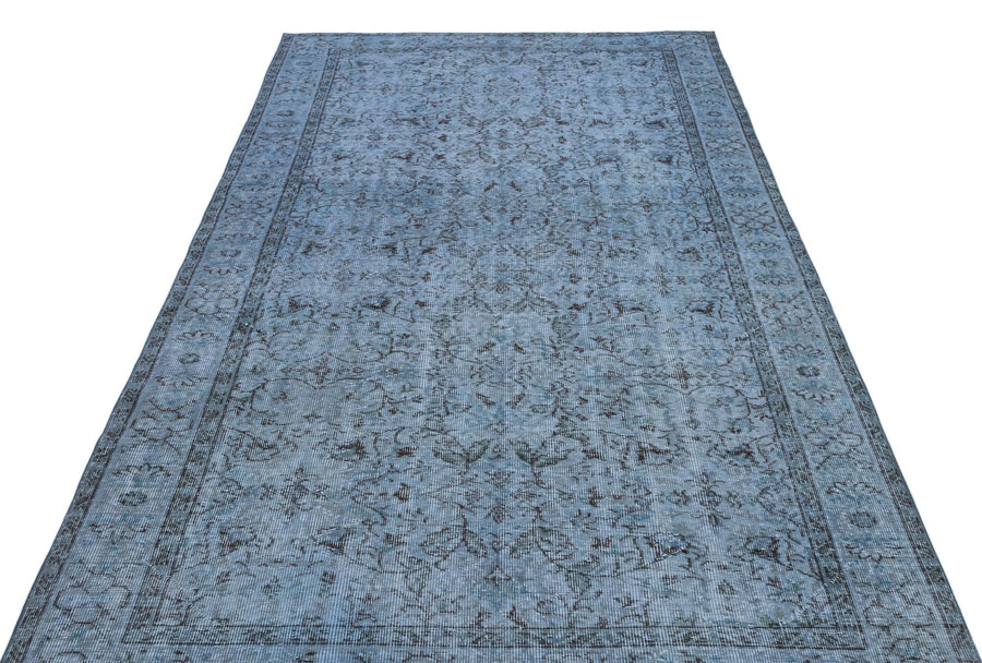 Mavi Anadolu Eskitme Geometrik Yün Halı 166x292 - Özel Seri