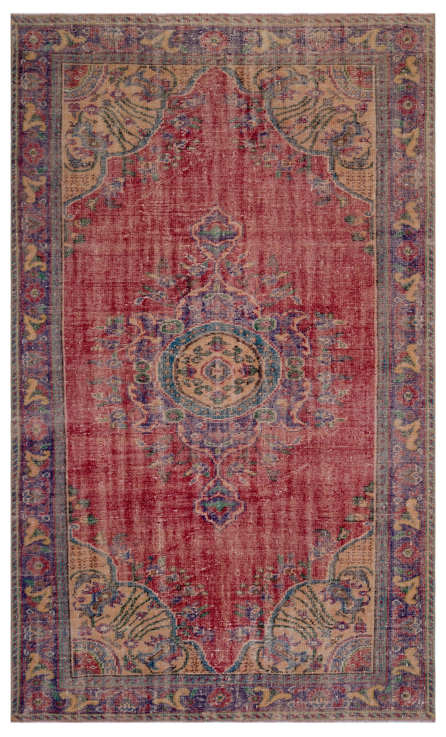 Atina Bej Eskitme Yün El Dokuma Halısı 186 x 307 Apex Unique