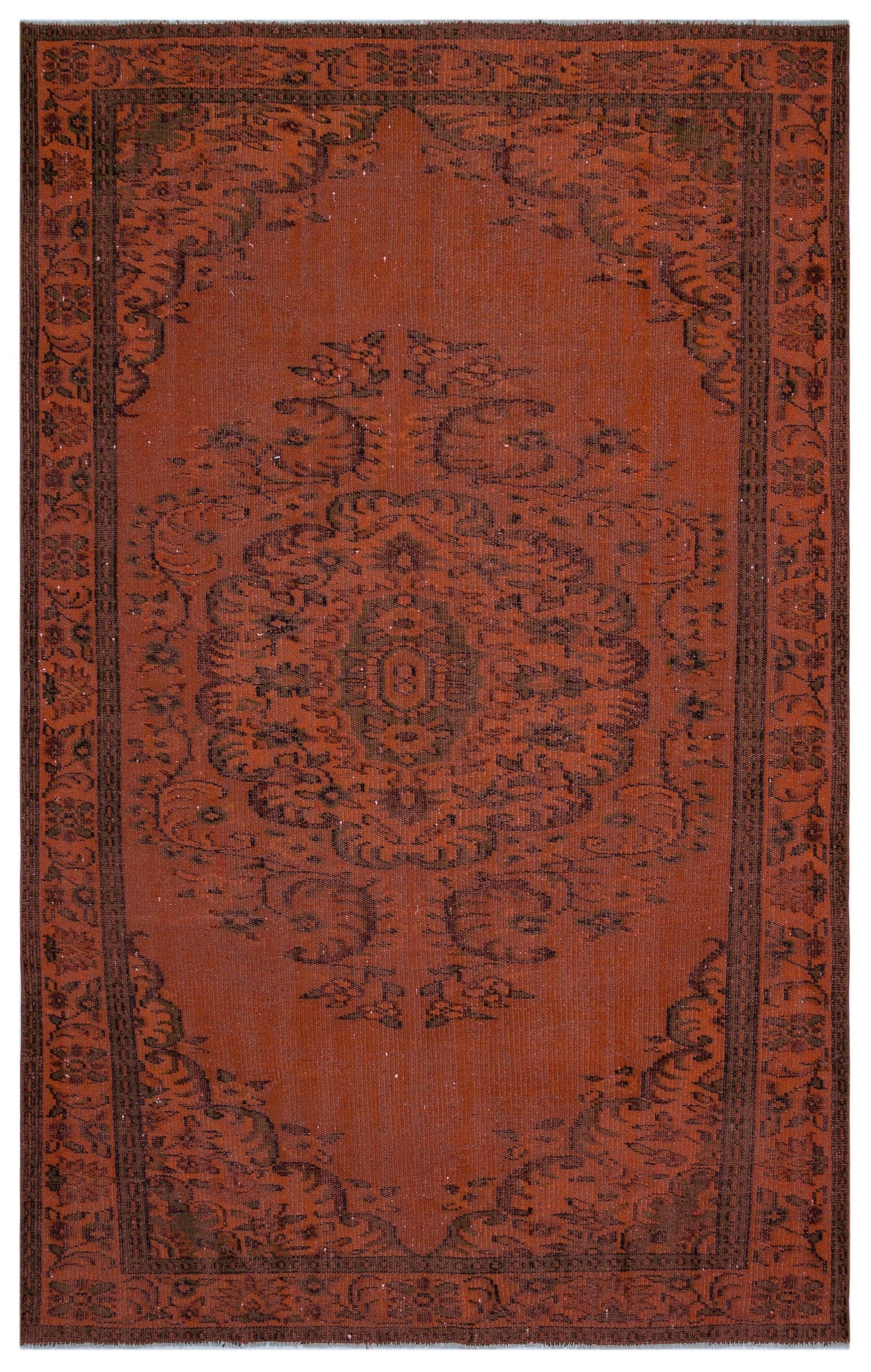 Atina Turuncu Eskitme Yün El Dokuma Halısı 176 x 276 Apex Unique