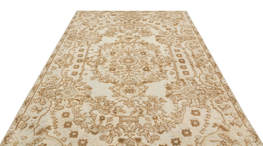 Bej Anadolu Bohem Çiçekli Yün Halı 189x304 - Özel Seri