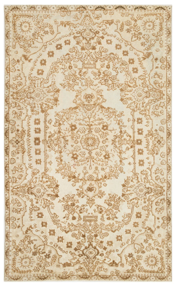 Bej Anadolu Bohem Çiçekli Yün Halı 189x304 - Özel Seri