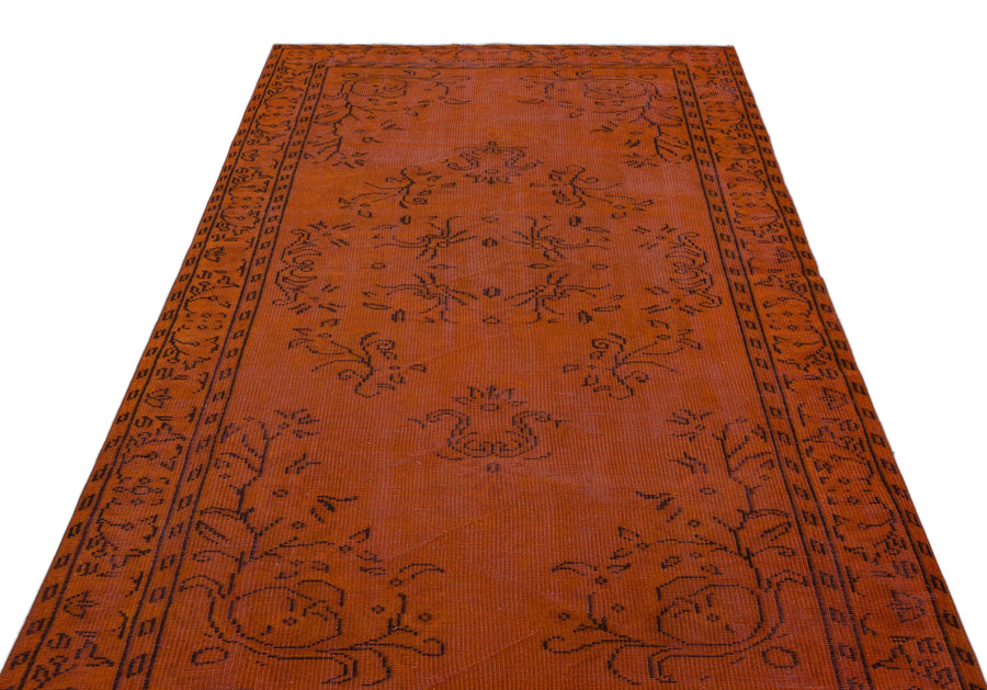 Turuncu Bohem Eskitme Yün Halı 153x257