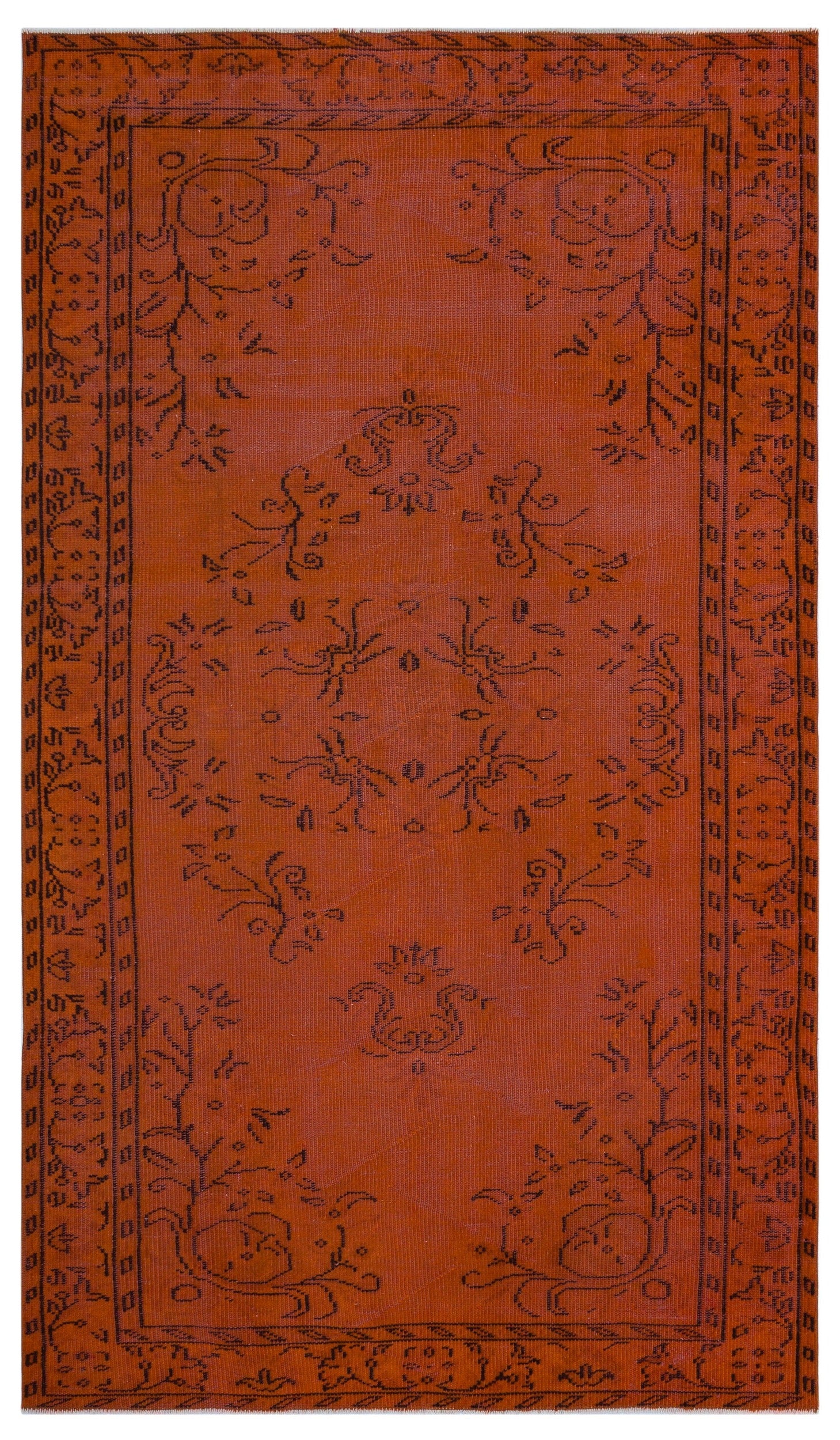 Atina Turuncu Eskitme Yün El Dokuma Halısı 153 x 257 Apex Unique