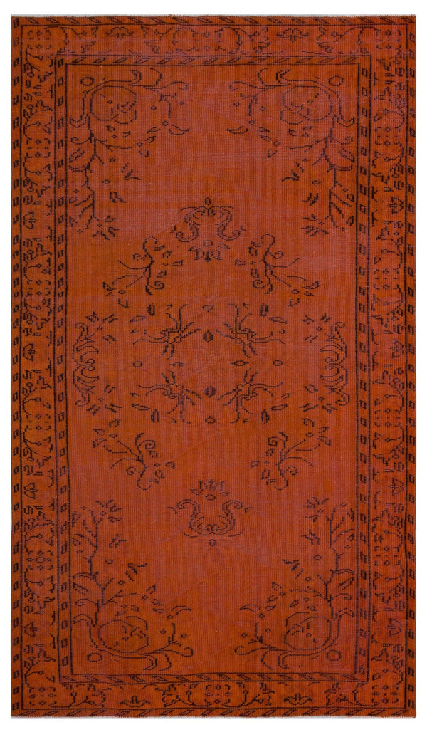 Turuncu Bohem Eskitme Yün Halı 153x257