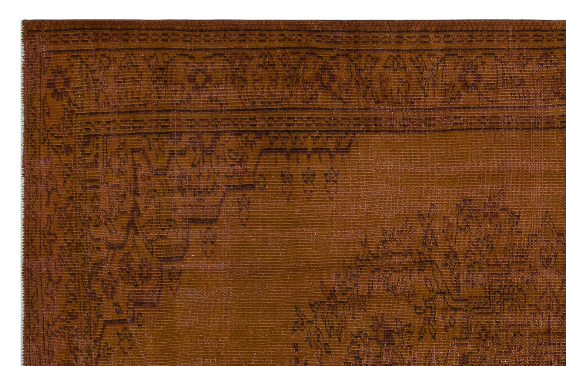 Atina Kahverengi Eskitme Yün El Dokuma Halısı 165 x 257 Apex Unique