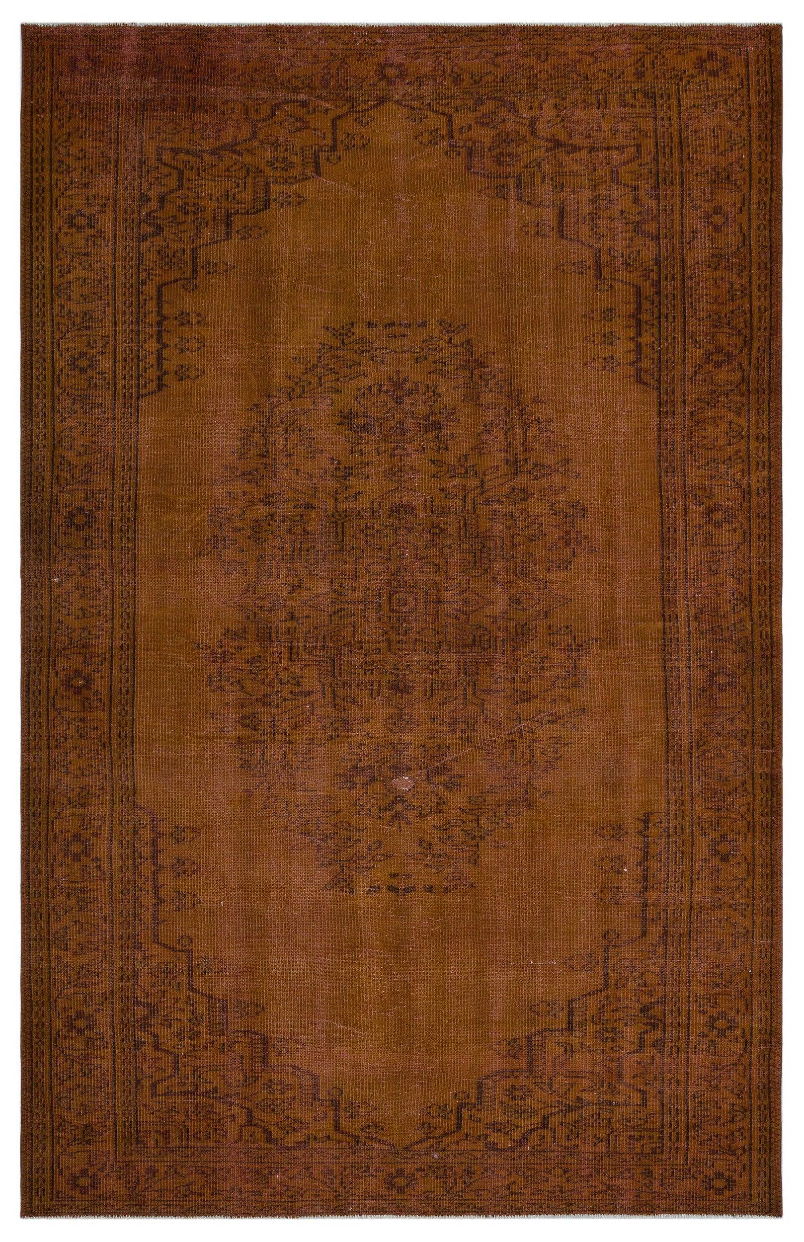 Atina Kahverengi Eskitme Yün El Dokuma Halısı 165 x 257 Apex Unique