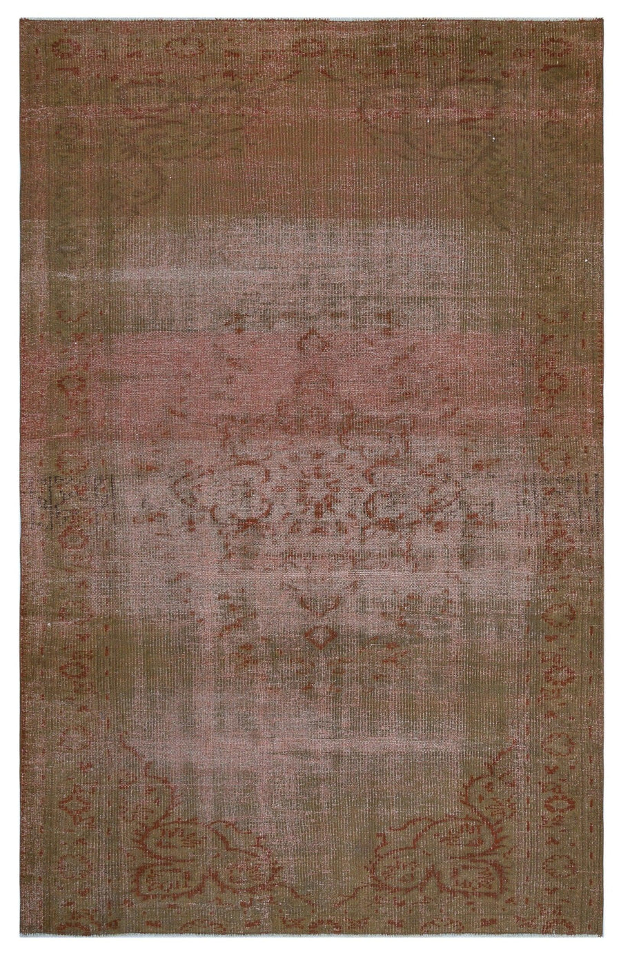 Rosa Teppich mit abstraktem Muster, handgeknüpft 161x247 cm – im Flur