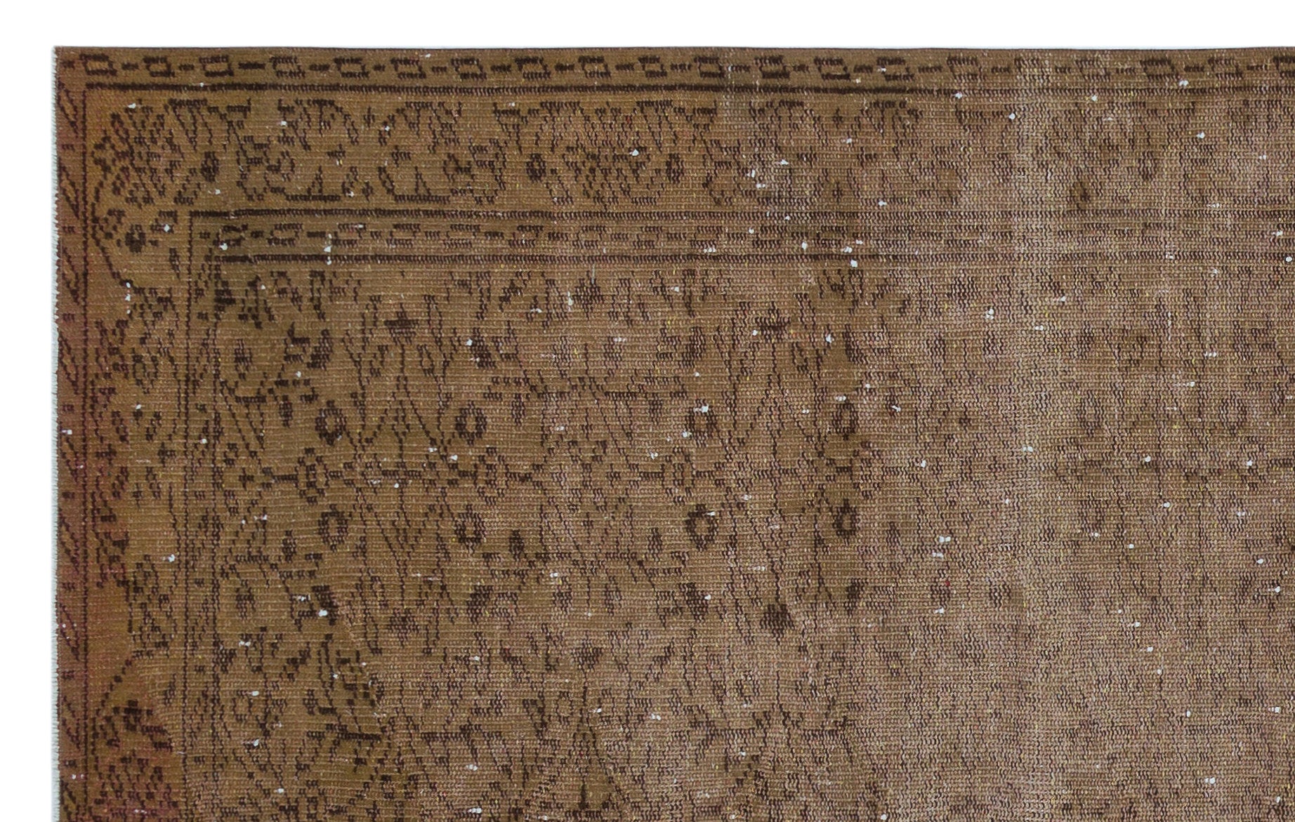 Atina Kahverengi Eskitme Yün El Dokuma Halısı 160 x 258 Apex Unique