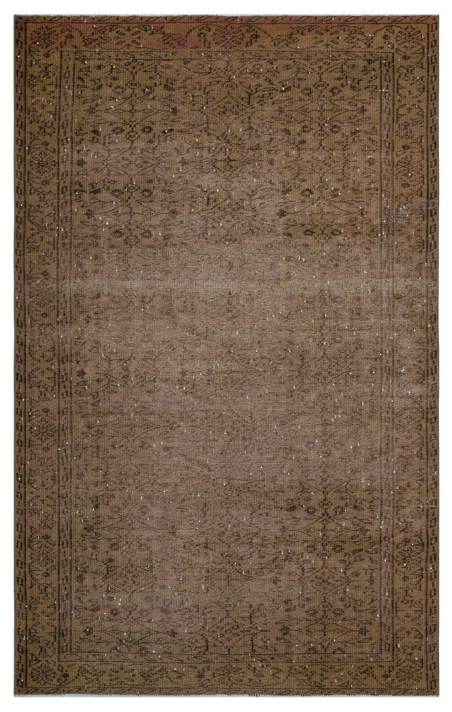 Brauner Vintage Teppich mit floralem Muster, handgeknüpft 160x258 cm – im Flur