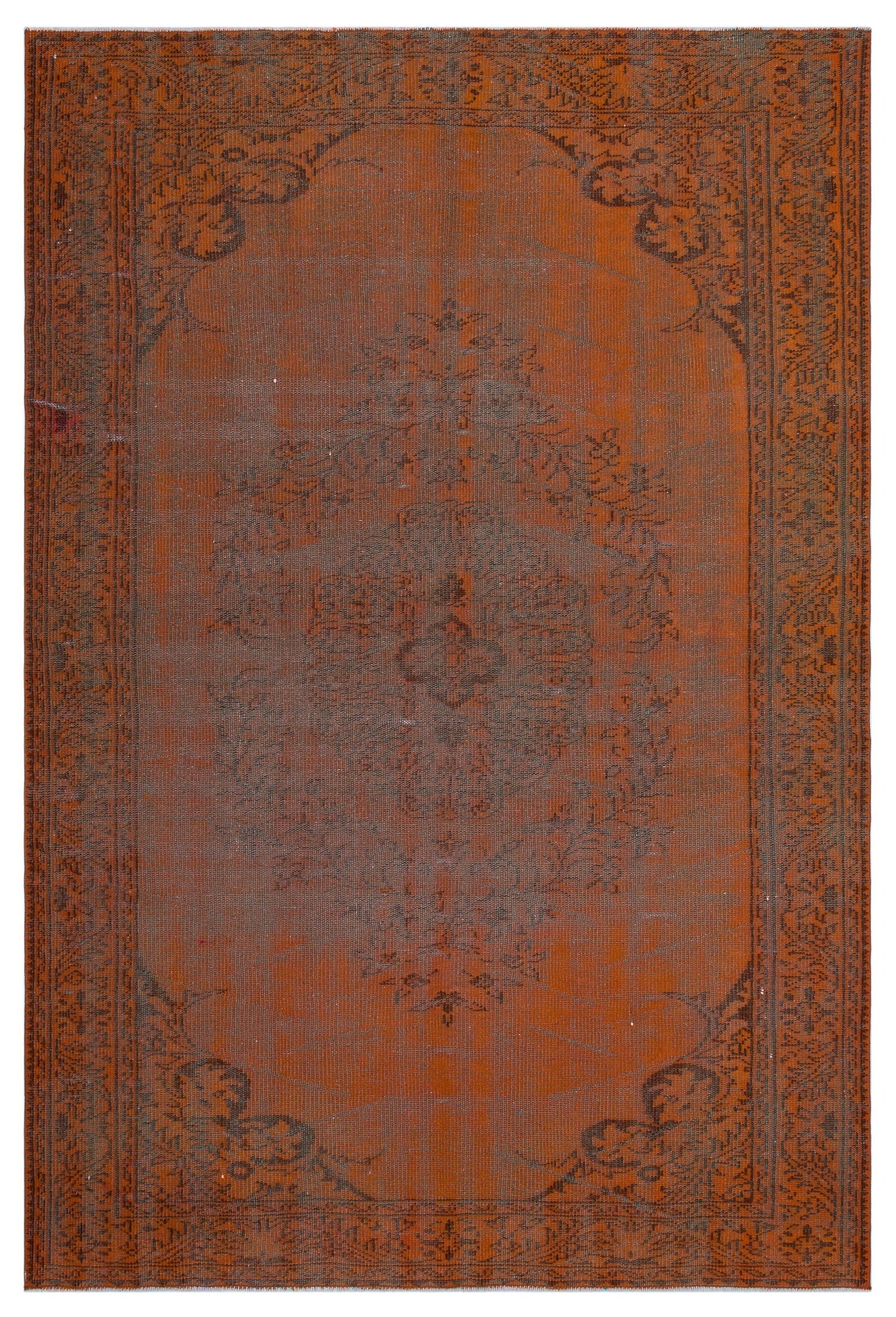 Atina Turuncu Eskitme Yün El Dokuma Halısı 175 x 264 Apex Unique