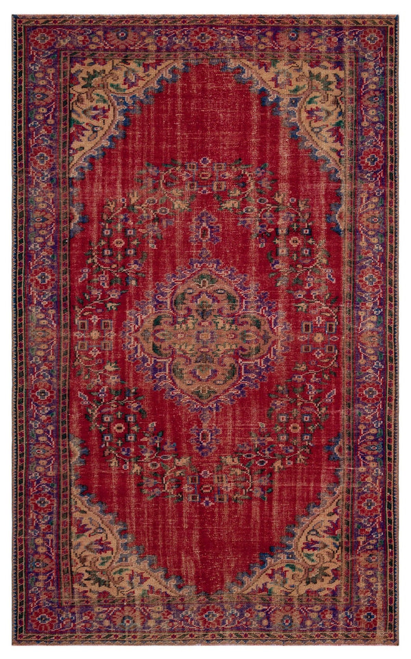 Kırmızı Anadolu Klasik Madalyonlu Yün Halı 184x294 - Özel Seri