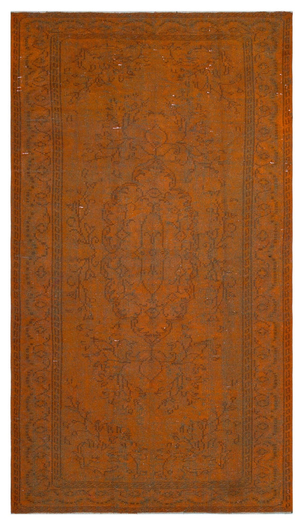 Turuncu Bohem Eskitme Yün Halı 155x270