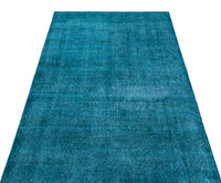 Handgeknüpfter Wollteppich in Türkis meliert 115x203 cm