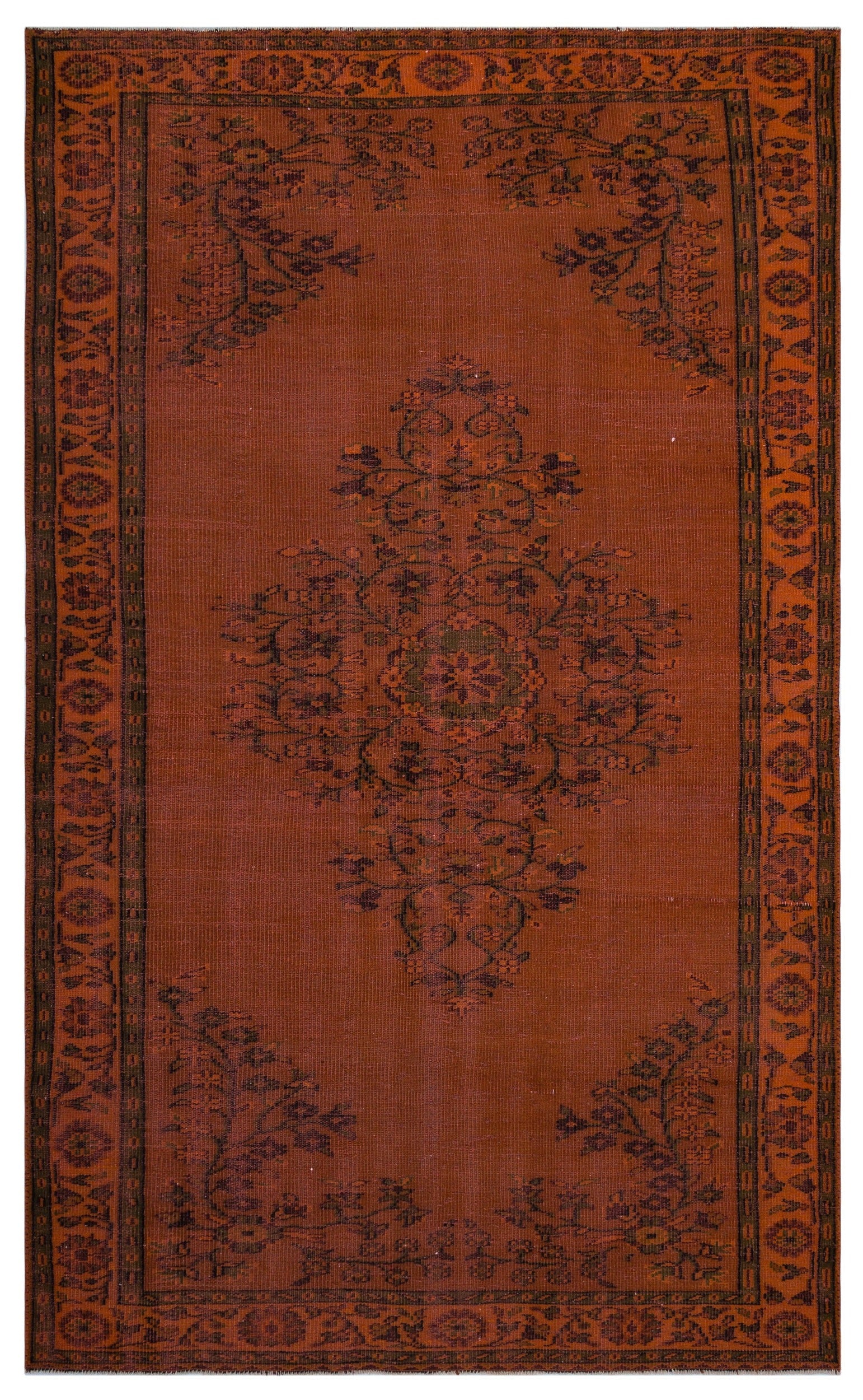 Atina Turuncu Eskitme Yün El Dokuma Halısı 179 x 295 Apex Unique