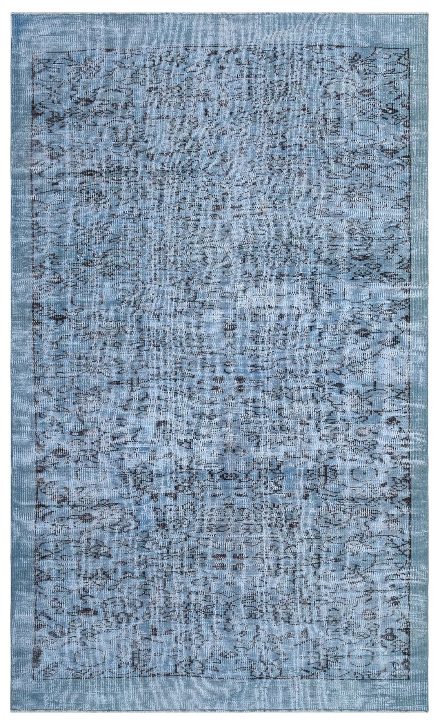 Atina Mavi Eskitme Yün El Dokuma Halısı 155 x 260 Apex Unique