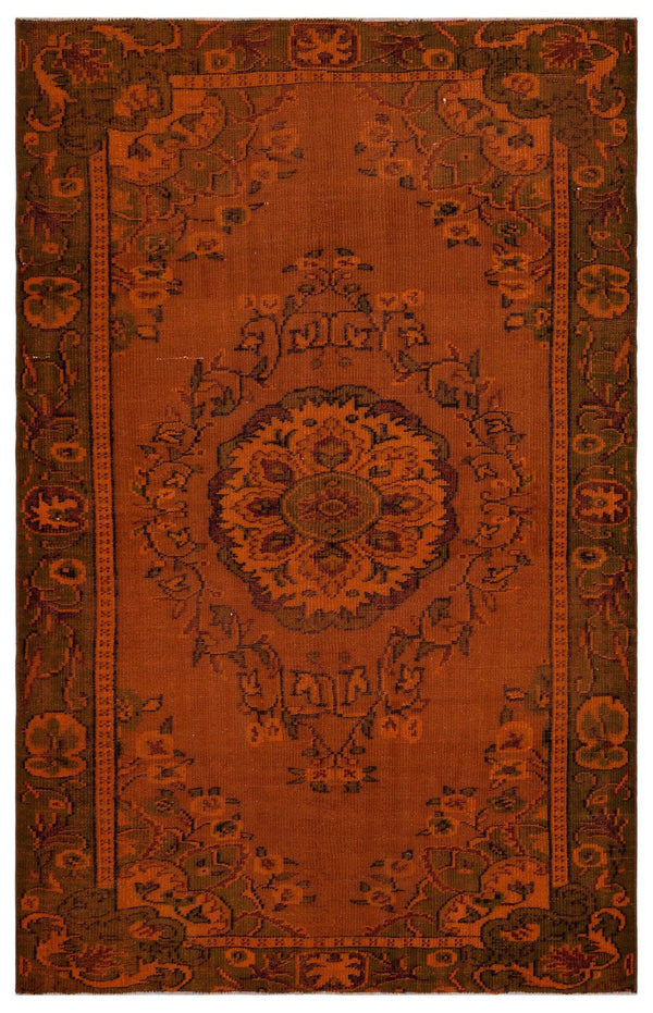 Turuncu Bohem Eskitme Yün Halı 170x259