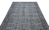 Tapis gris anthracite en laine, à motifs de médaillons et texture lisse, 189x281 cm