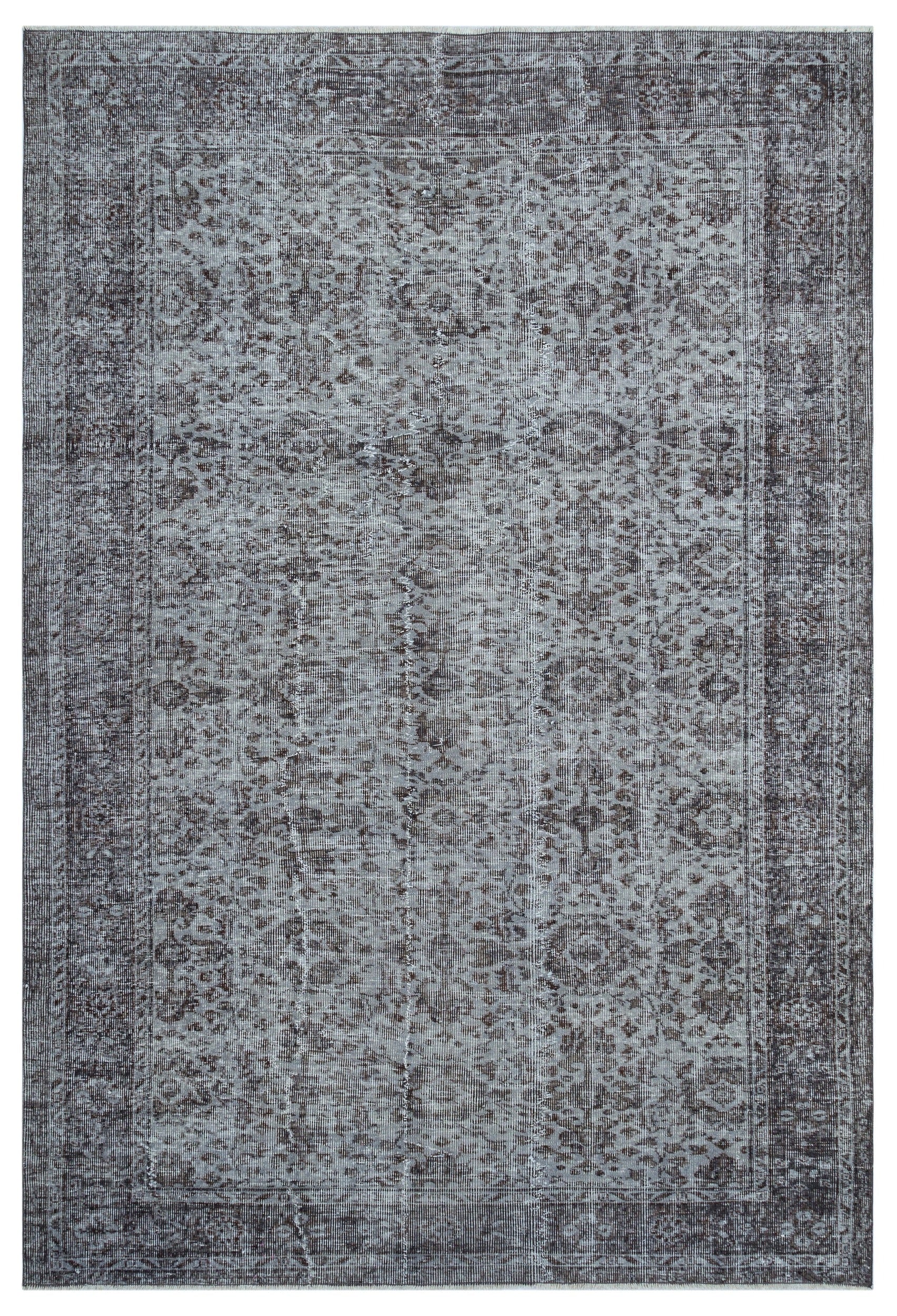 Atina Gri Eskitme Yün El Dokuma Halısı 189 x 281 Apex Unique