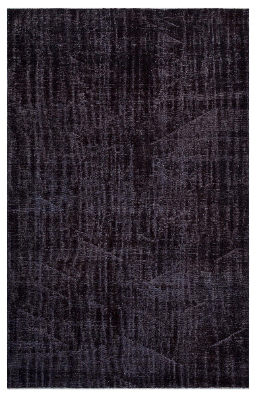 Black & Anthracite Abstract Hand-Knotted Wool Rug 173x274 cm (5'8" x 9') – in the hallway
