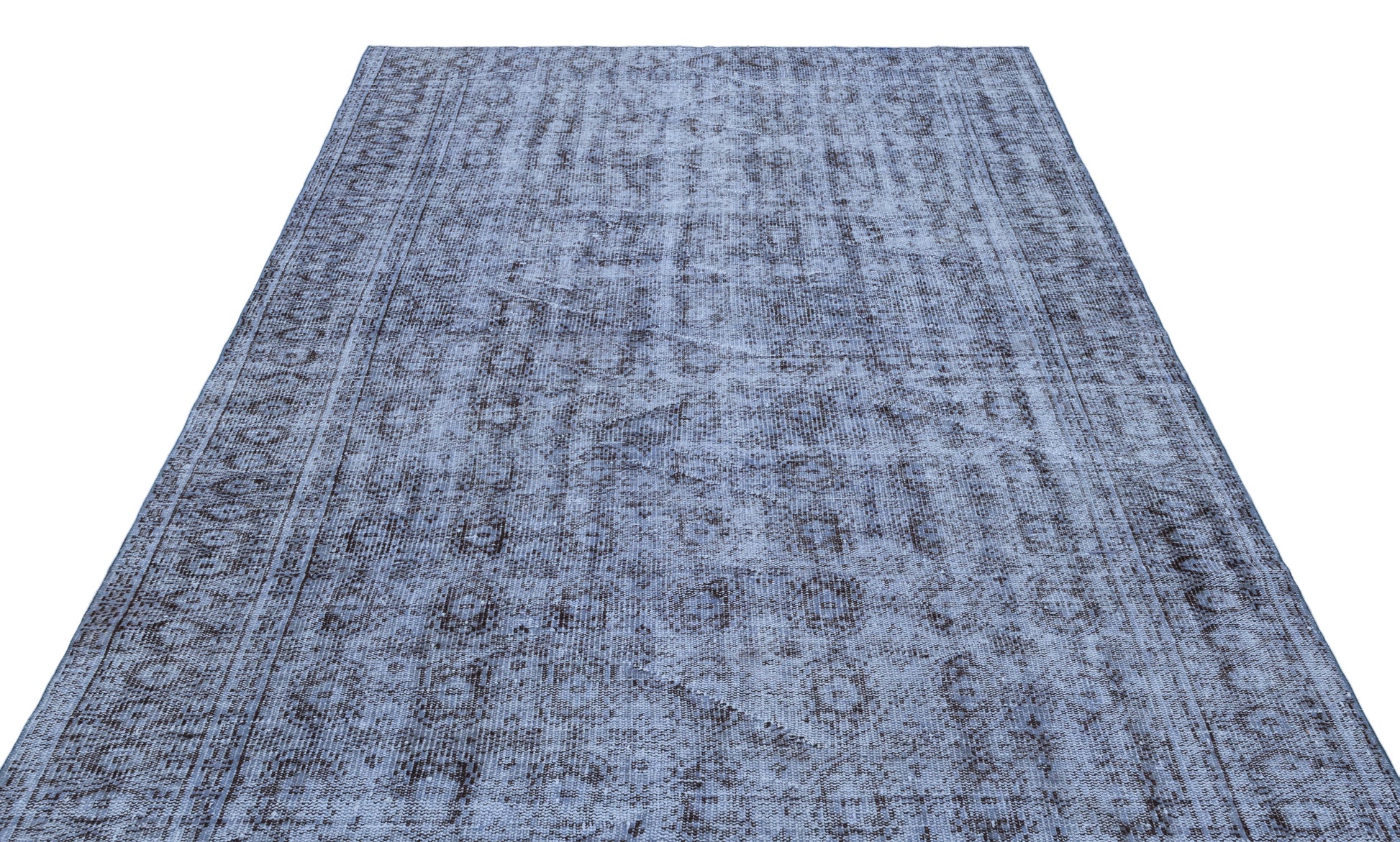 Atina Mavi Eskitme Yün El Dokuma Halısı 188 x 284 Apex Unique