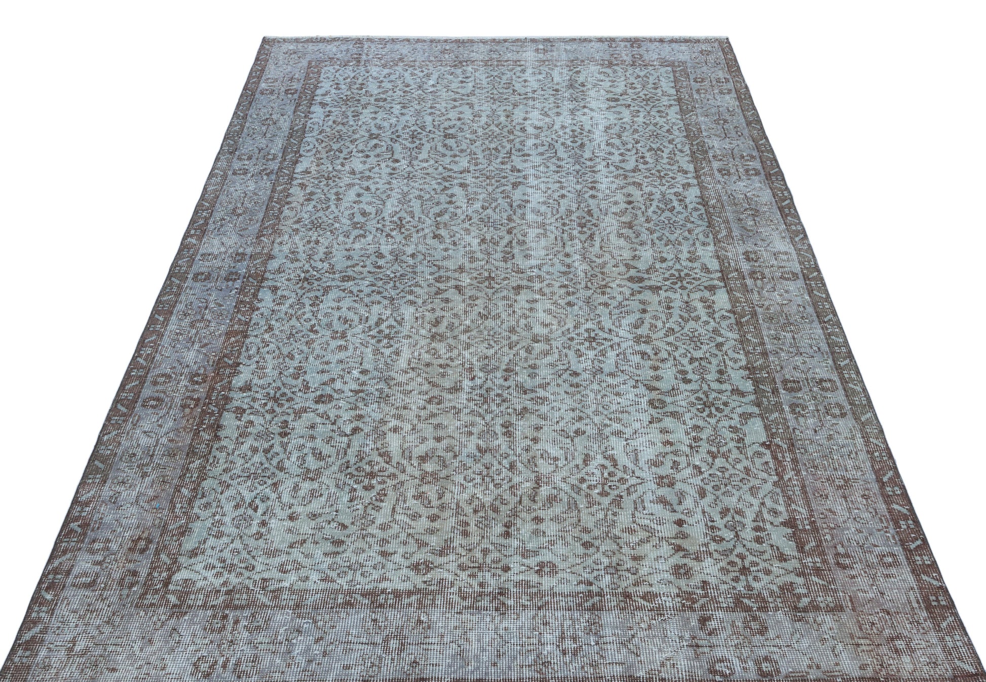 Atina Mavi Eskitme Yün El Dokuma Halısı 153 x 251 Apex Unique