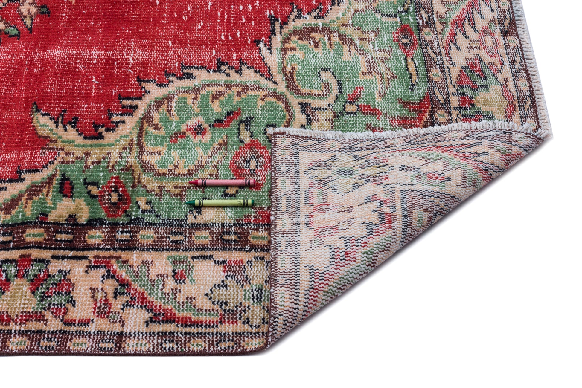 Atina Krem Eskitme Yün El Dokuma Halısı 188 x 273 Apex Unique