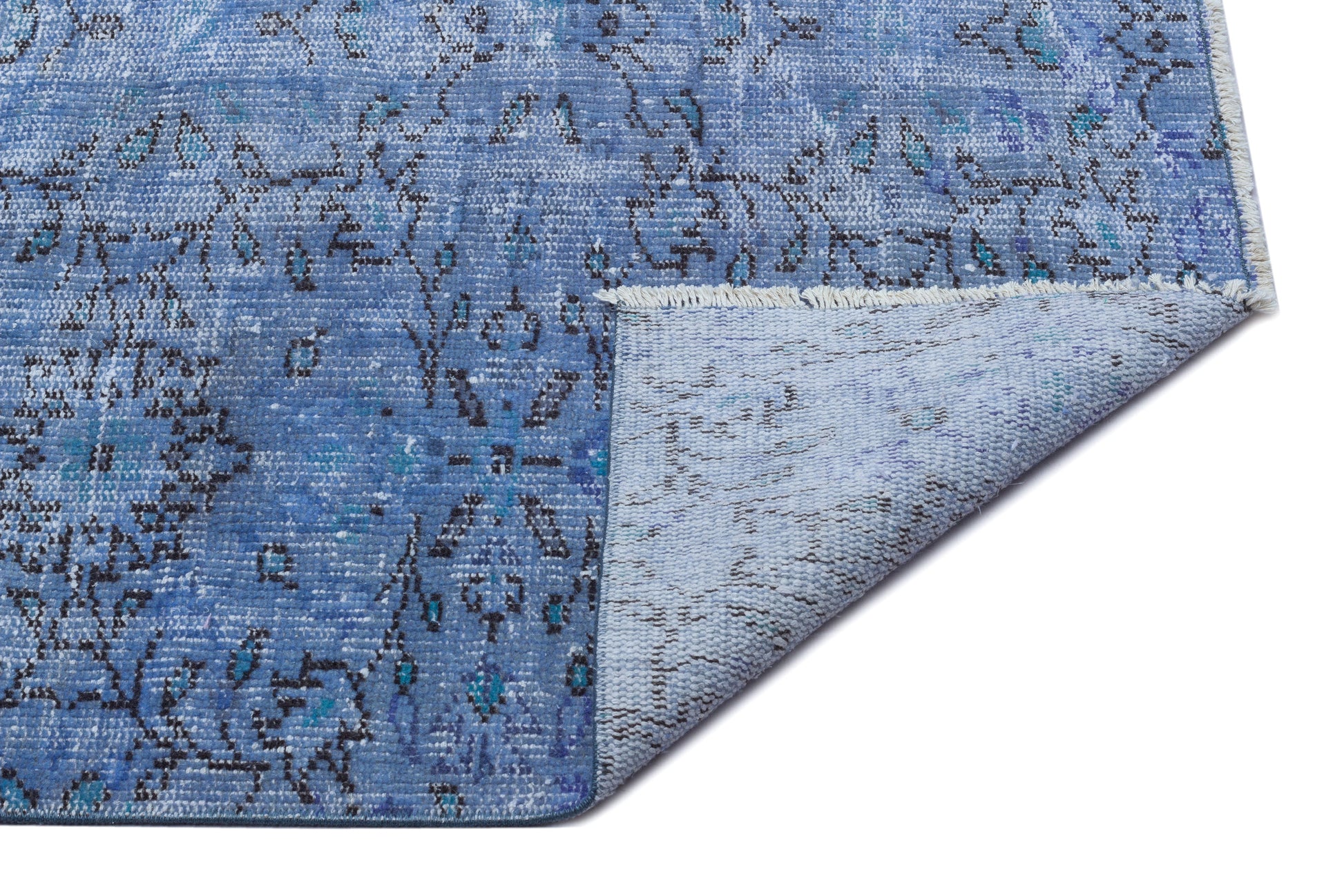 Atina Mavi Eskitme Yün El Dokuma Halısı 221 x 315 Apex Unique