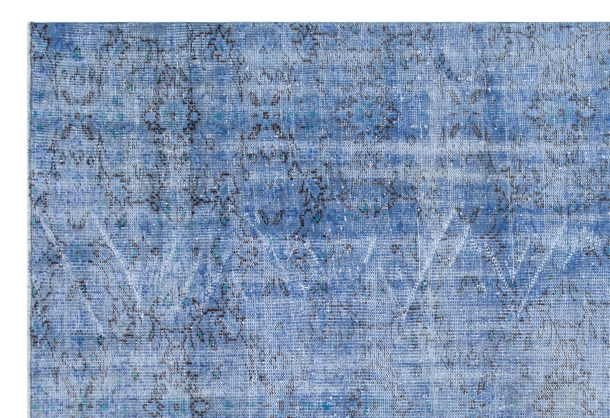 Atina Mavi Eskitme Yün El Dokuma Halısı 221 x 315 Apex Unique