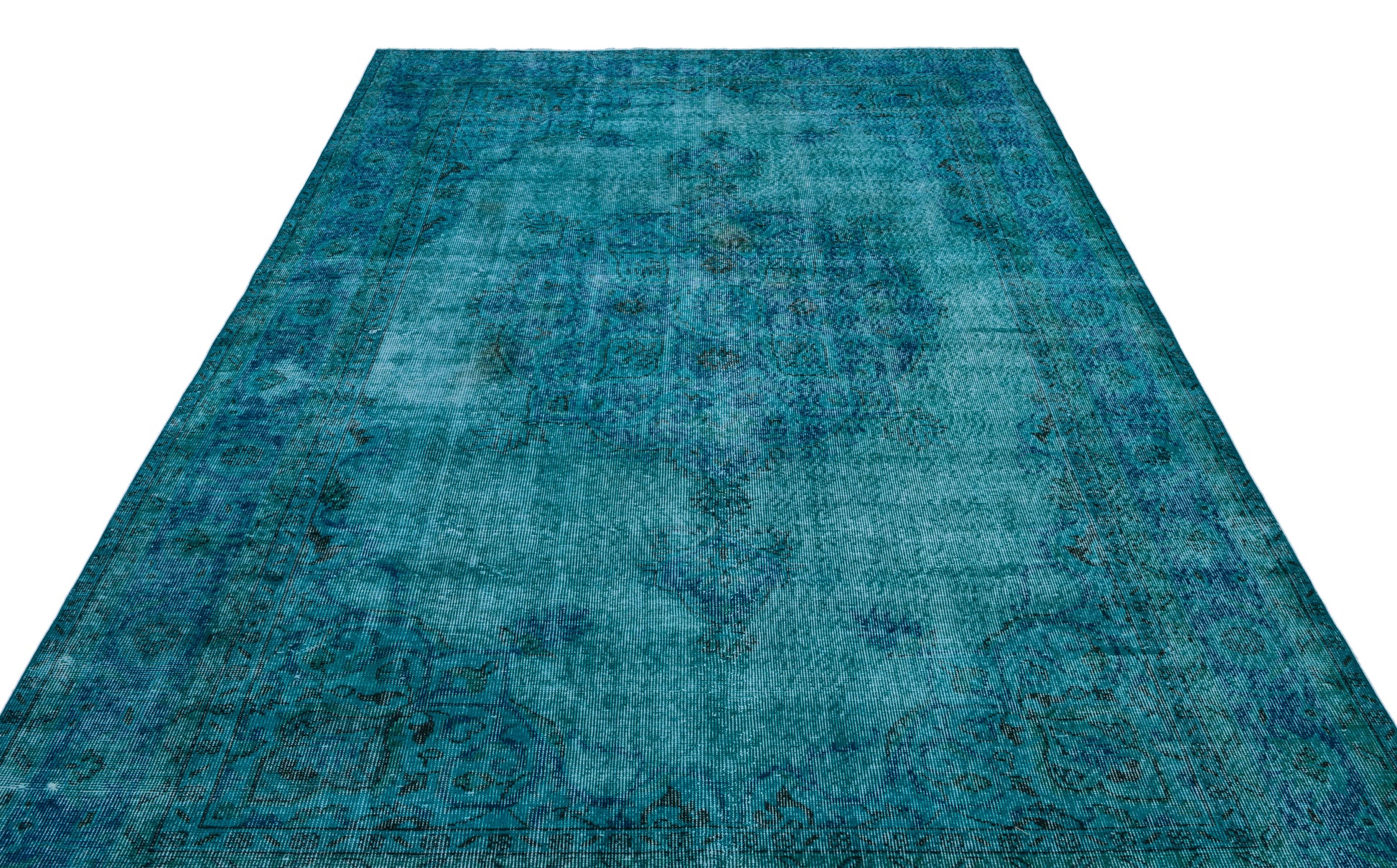 Atina Turkuaz Eskitme Yün El Dokuma Halısı 207 x 313 Apex Unique