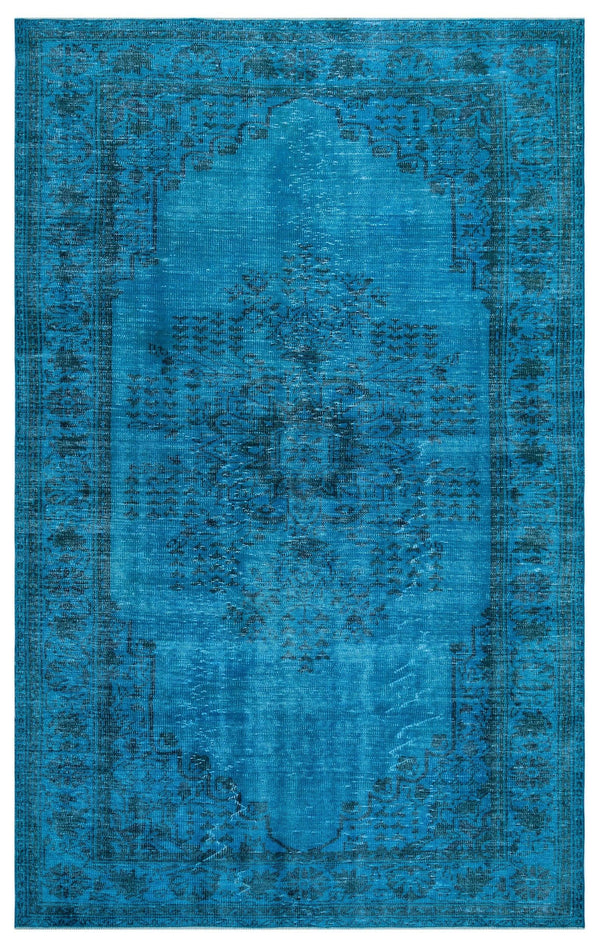 Lacivert Mavi Anadolu Bohem Eskitme Yün Halı 190x304 - Özel Seri
