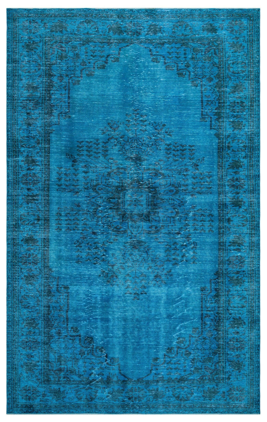 Turkusowy dywan tkany ręcznie we wzór medalionów 190x304 cm 27209 – w przedpokoju