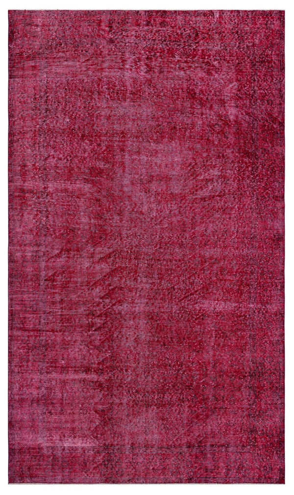 Kırmızı Anadolu Eskitme Çiçekli Yün Halı 165x281 - Özel Seri