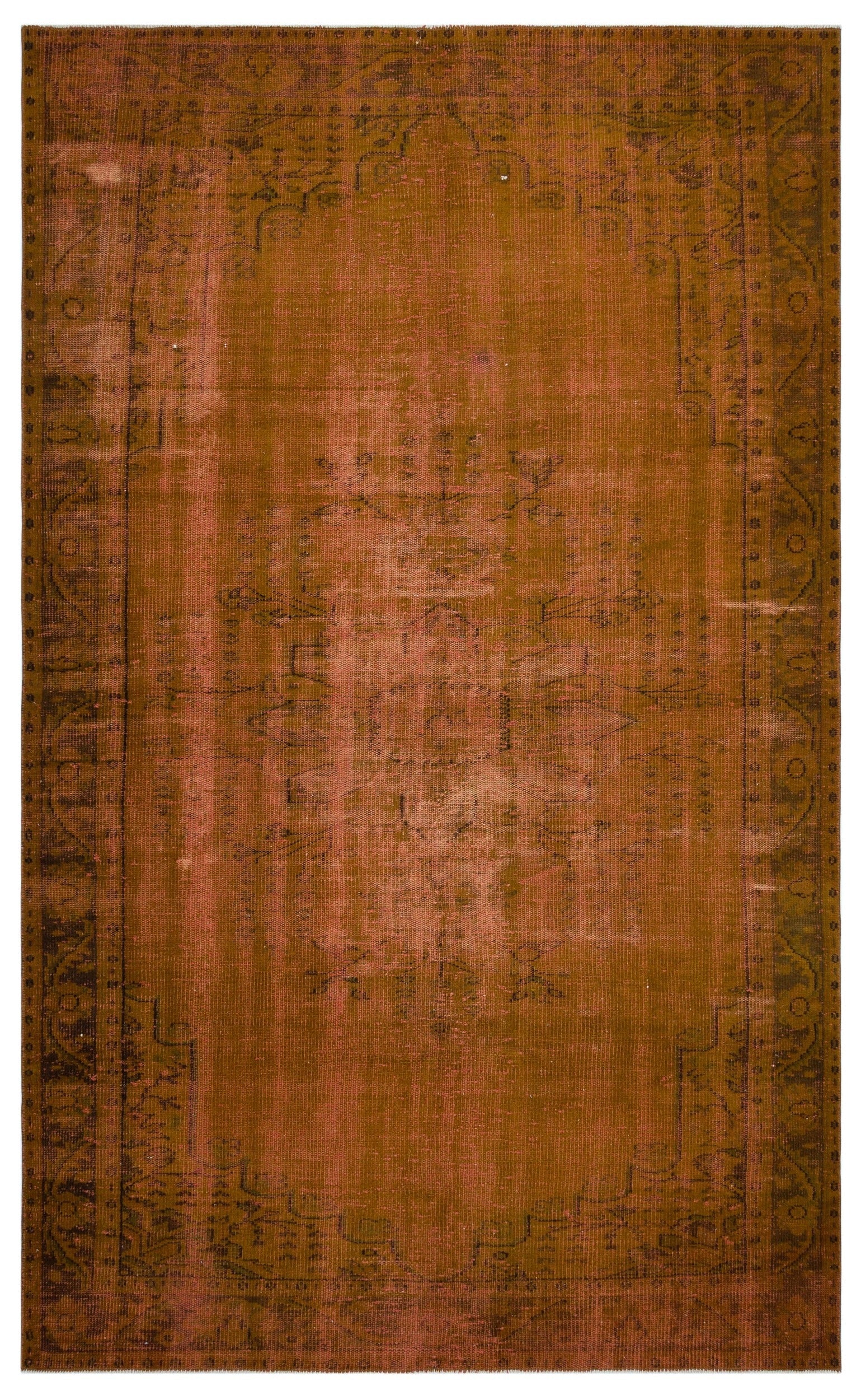 Atina Kahverengi Eskitme Yün El Dokuma Halısı 184 x 300 Apex Unique