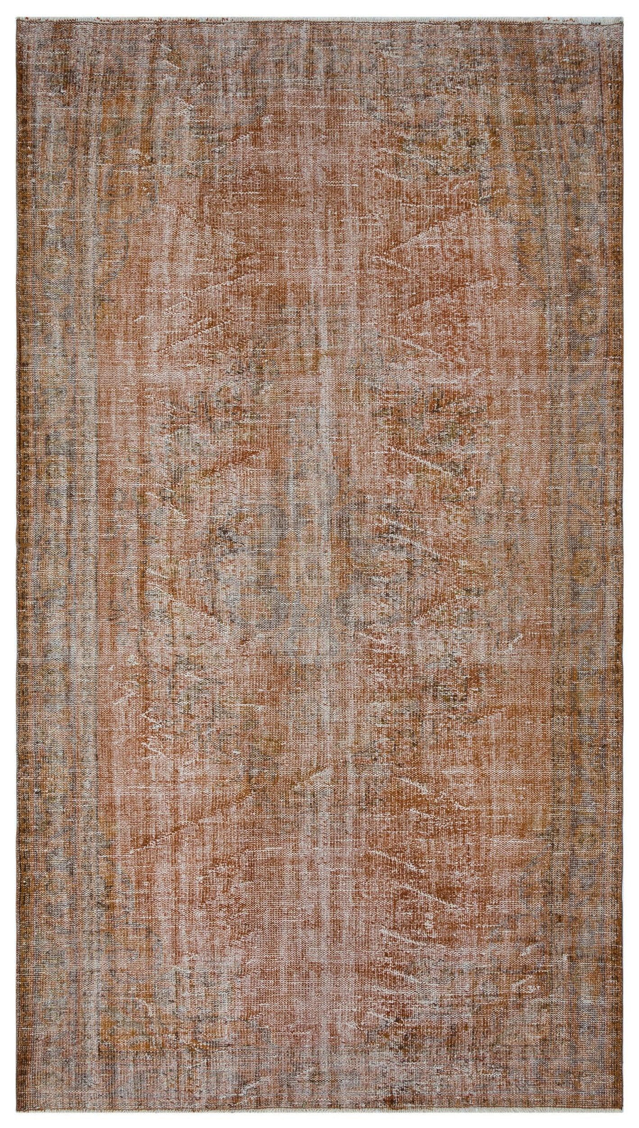 Red and Grey Abstract Hand-Knotted Wool Rug 176x310 cm (5'9" x 10'2") – in the hallway