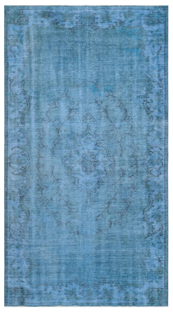 Mavi Anadolu Eskitme Geometrik Yün Halı 143x256 - Özel Seri