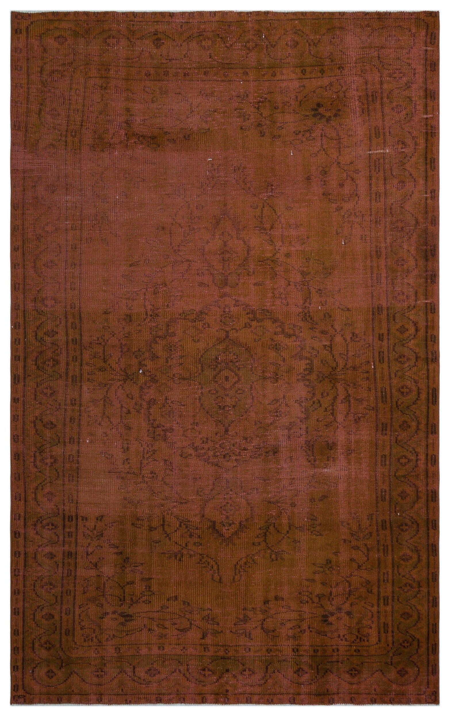 Atina Kahverengi Eskitme Yün El Dokuma Halısı 178 x 291 Apex Unique