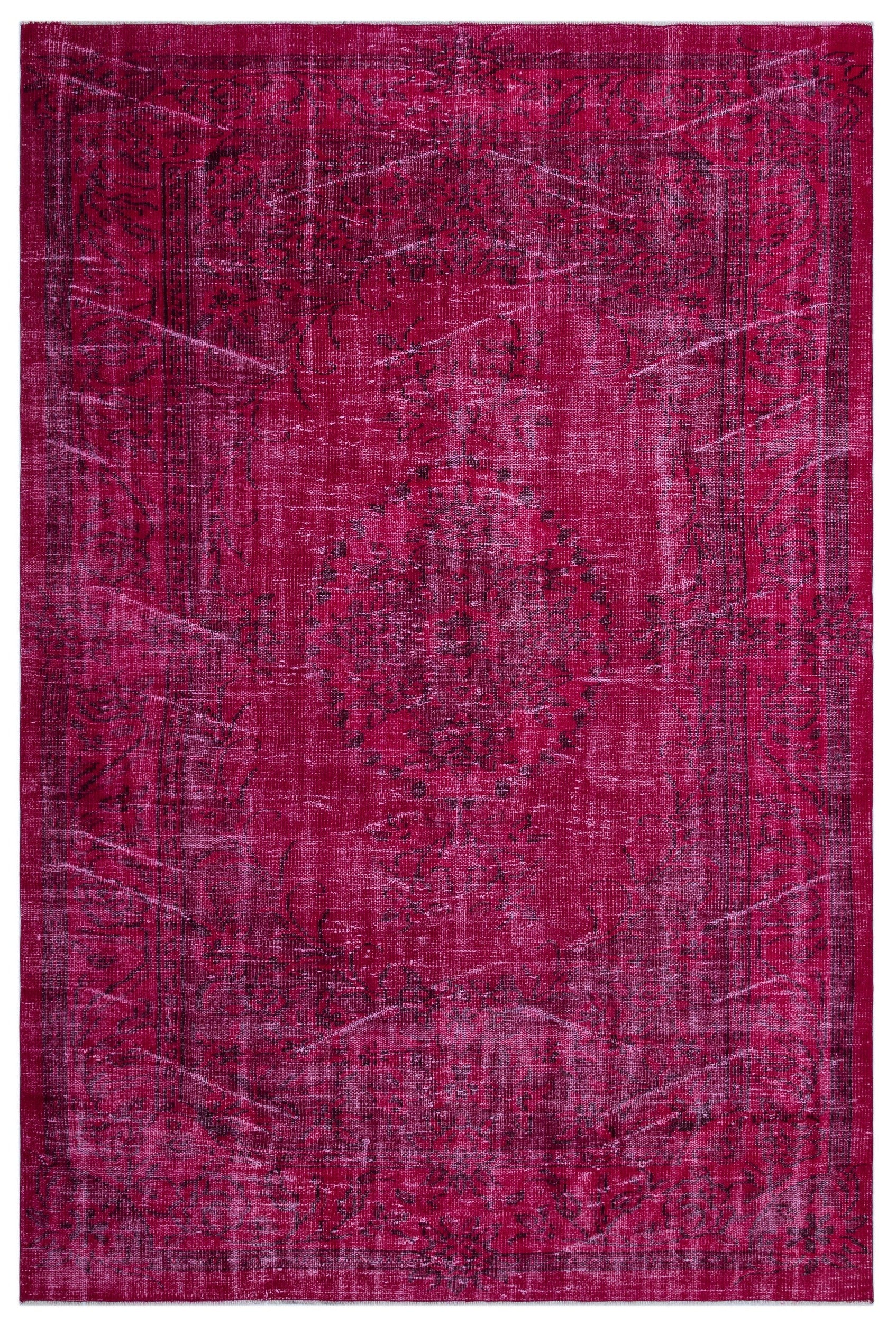 Atina Pembe Eskitme Yün El Dokuma Halısı 172 x 265 Apex Unique