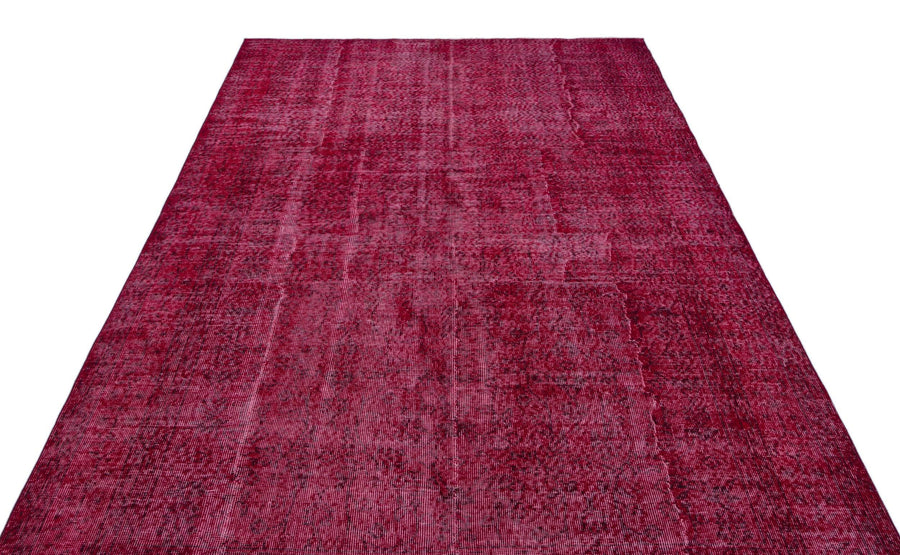 Kırmızı Anadolu Eskitme Modern Yün Halı 194x310 - Özel Seri
