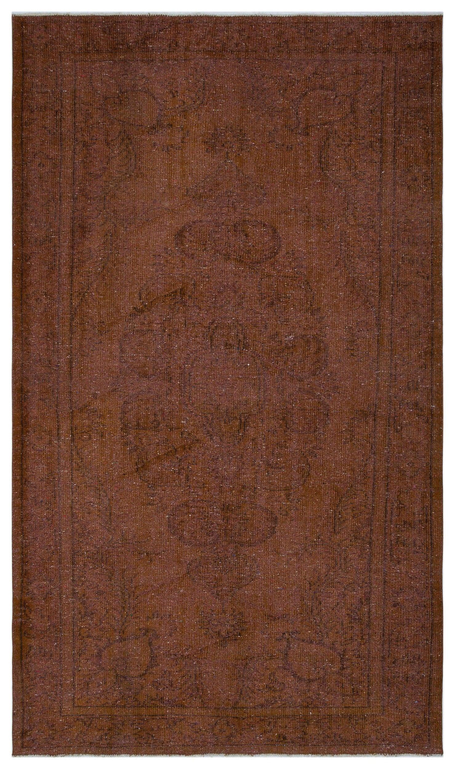 Madalyon Desenli Kahverengi El Dokuma Yün Halı 164x282 cm – Koridor kullanımı