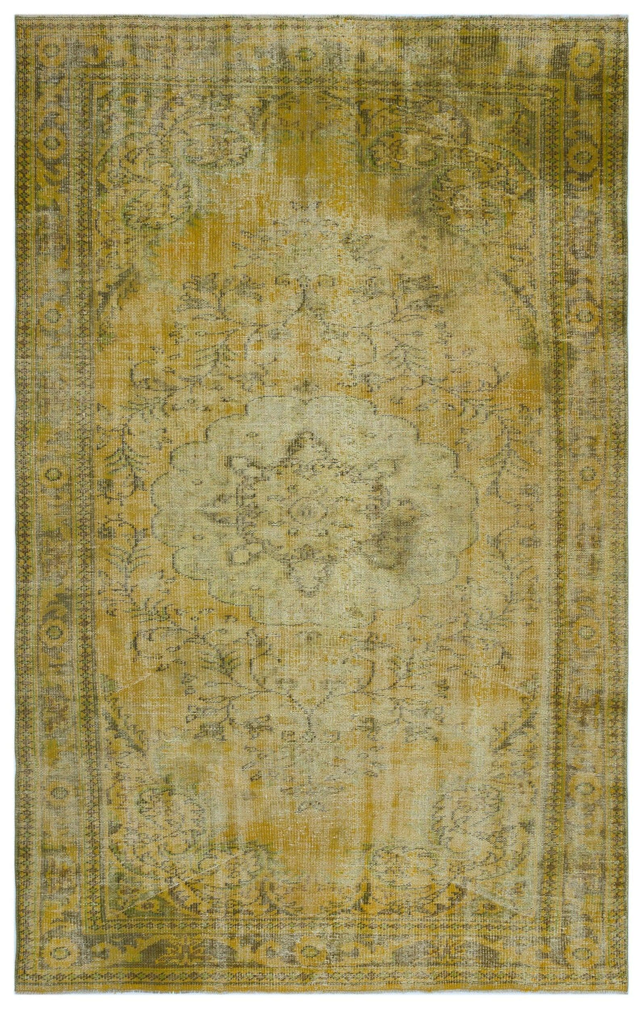 Sarı Anadolu Bohem Eskitme Yün Halı 185x294 - Özel Seri