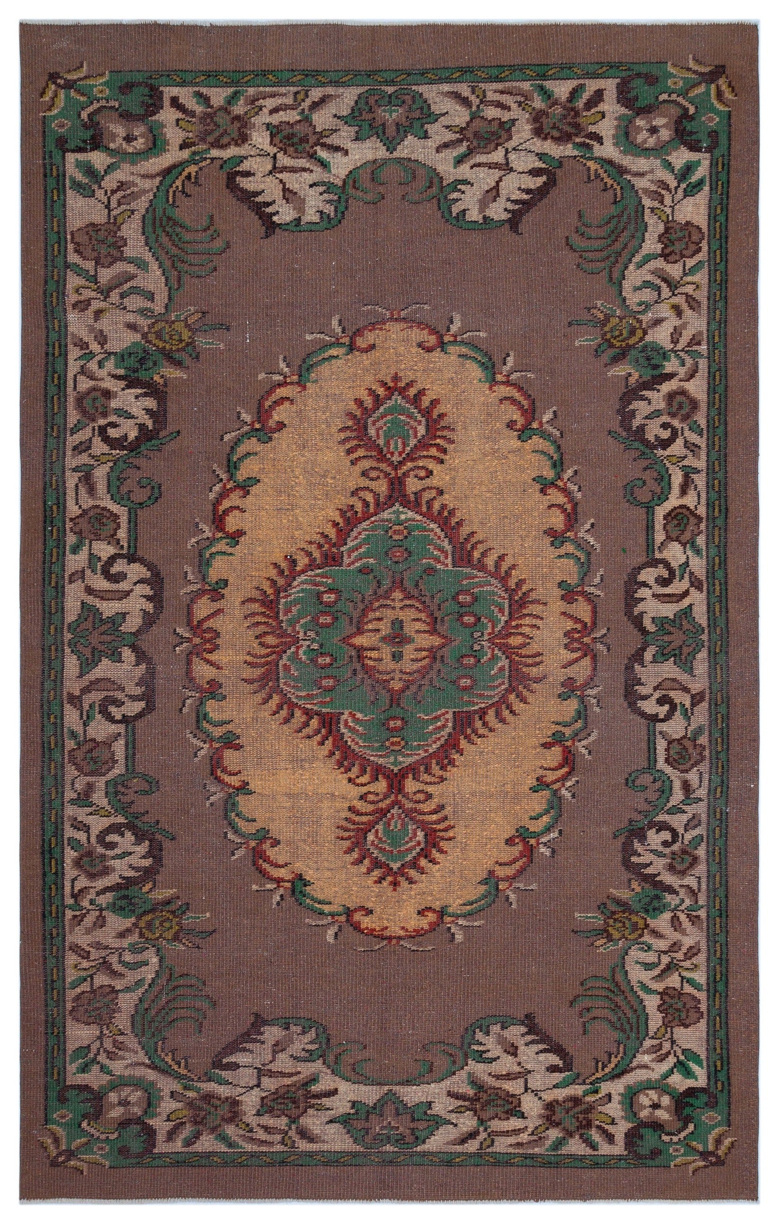 Atina Bej Eskitme Yün El Dokuma Halısı 167 x 275 Apex Unique