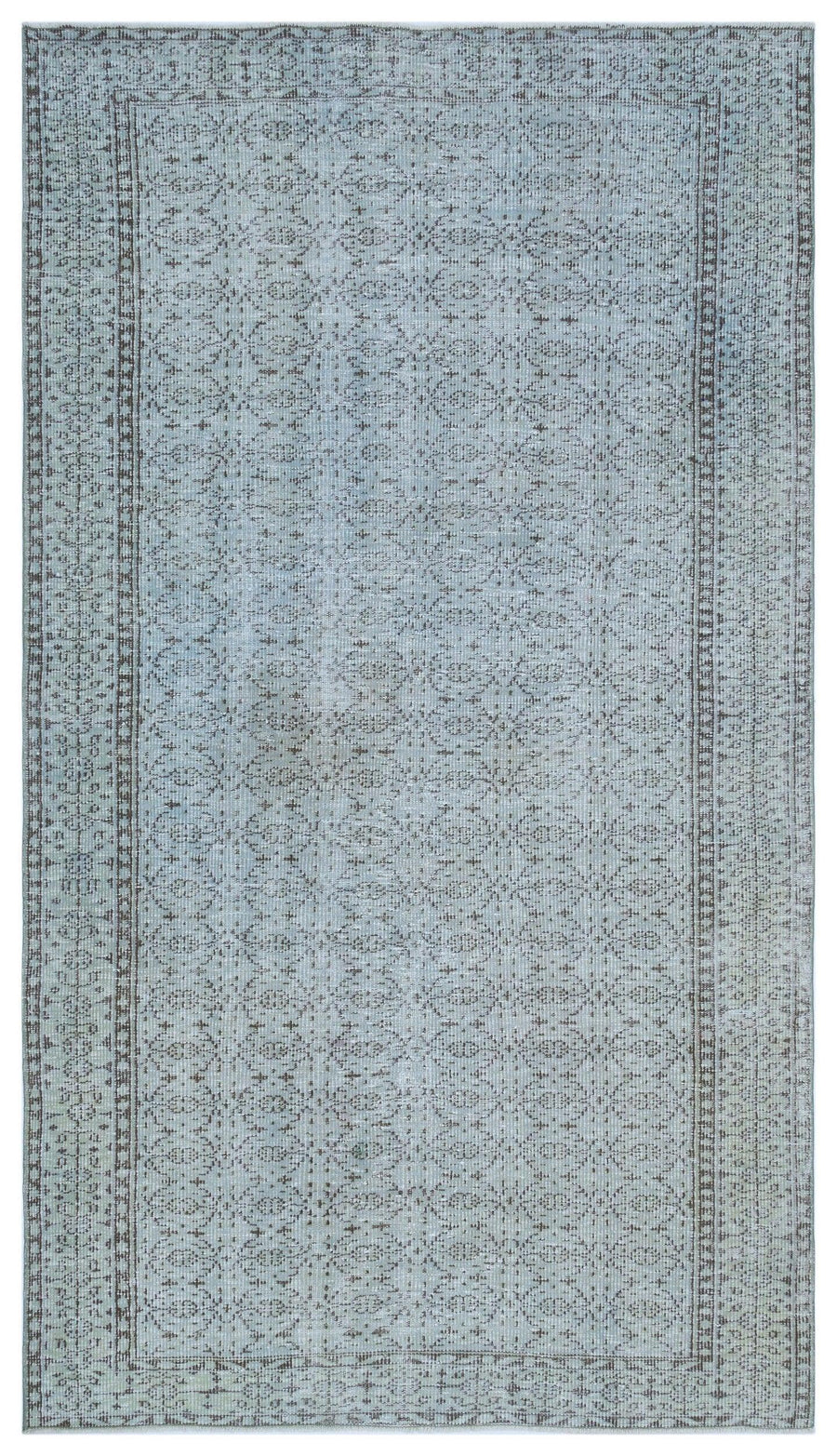 Mavi Anadolu Eskitme Madalyonlu Yün Halı 158x280 - Özel Seri